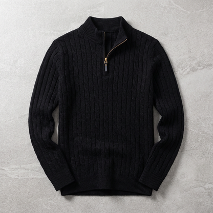 Men's Wool Quarter Zip Sweater - Knit Pullover