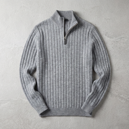Men's Wool Quarter Zip Sweater - Knit Pullover