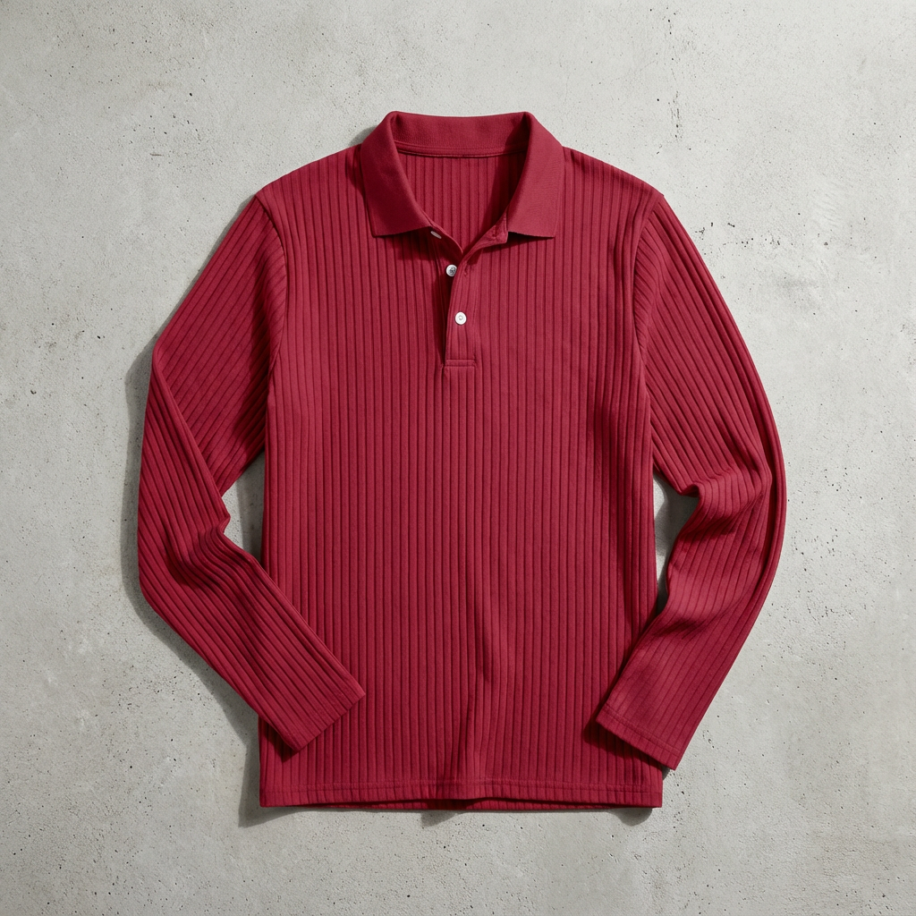 Men's Knit Polo Shirt - Short Sleeve Casual Sweater Top