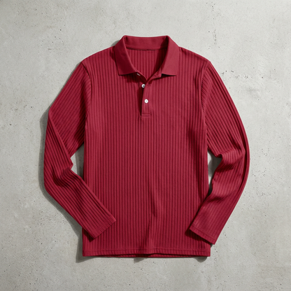 Men's Knit Polo Shirt - Short Sleeve Casual Sweater Top