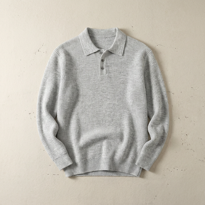 Men's Knit Polo Shirt - Short Sleeve Casual Sweater Top