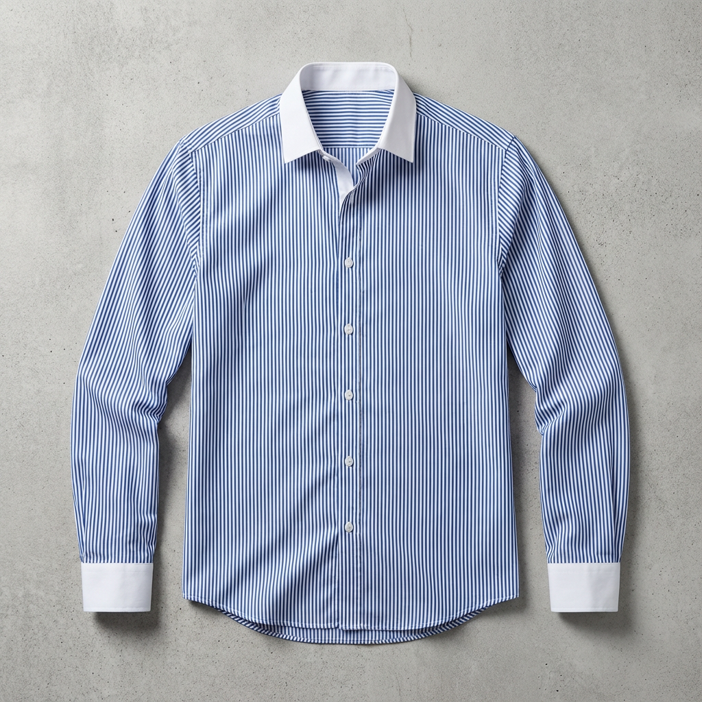Men's Cotton Striped Knit Shirt - Casual Short Sleeve Top