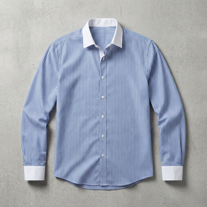 Men's Cotton Striped Knit Shirt - Casual Short Sleeve Top