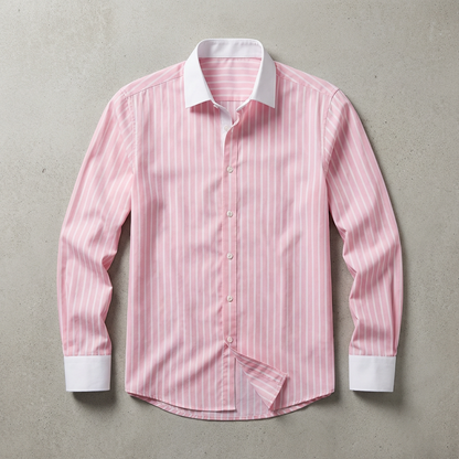 Men's Cotton Striped Knit Shirt - Casual Short Sleeve Top