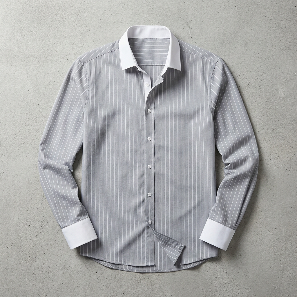 Men's Cotton Striped Knit Shirt - Casual Short Sleeve Top