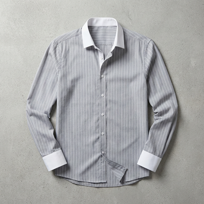 Men's Cotton Striped Knit Shirt - Casual Short Sleeve Top