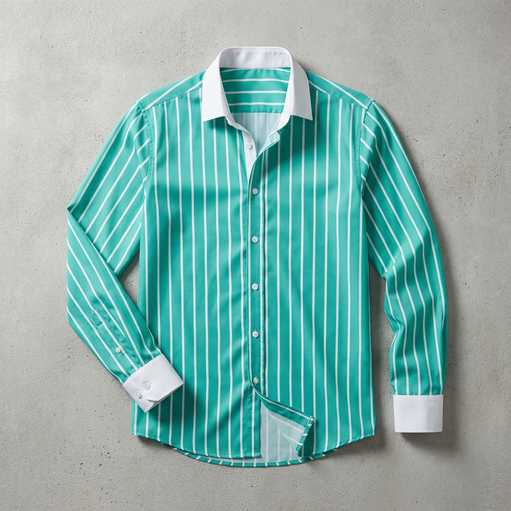 Men's Cotton Striped Knit Shirt - Casual Short Sleeve Top