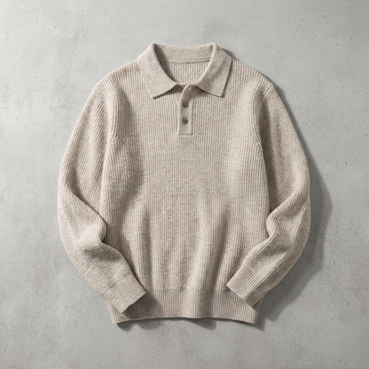 Men's Knit Polo Shirt - Short Sleeve Casual Sweater Top