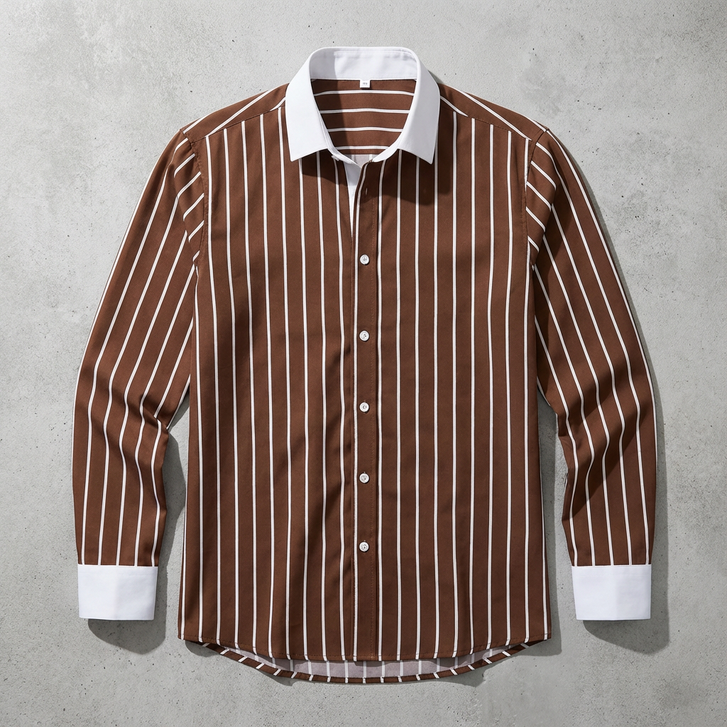 Men's Cotton Striped Knit Shirt - Casual Short Sleeve Top