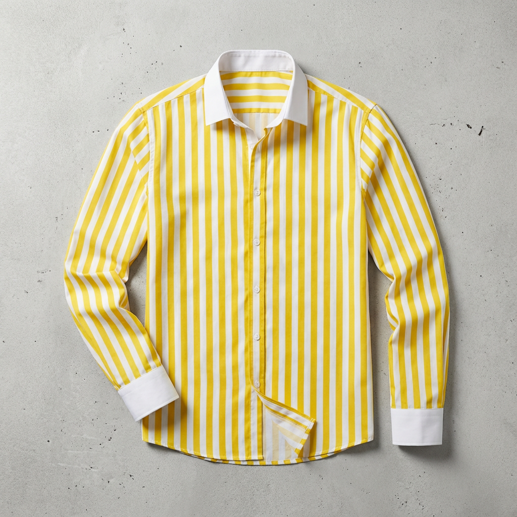 Men's Cotton Striped Knit Shirt - Casual Short Sleeve Top