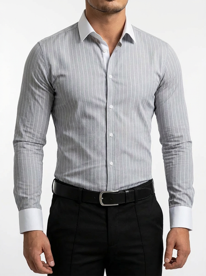 Men's Cotton Striped Knit Shirt - Casual Short Sleeve Top