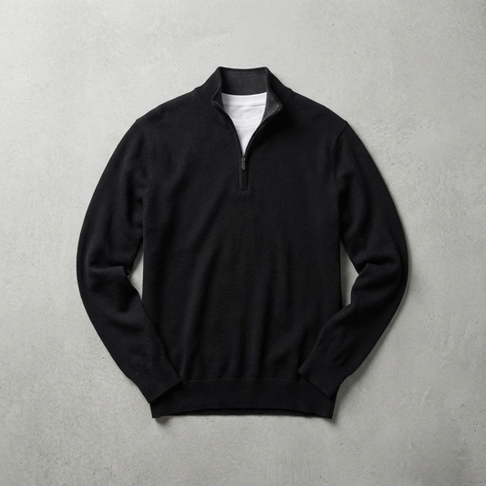 Men's Cashmere Quarter Zip Sweater - Soft Knit Pullover
