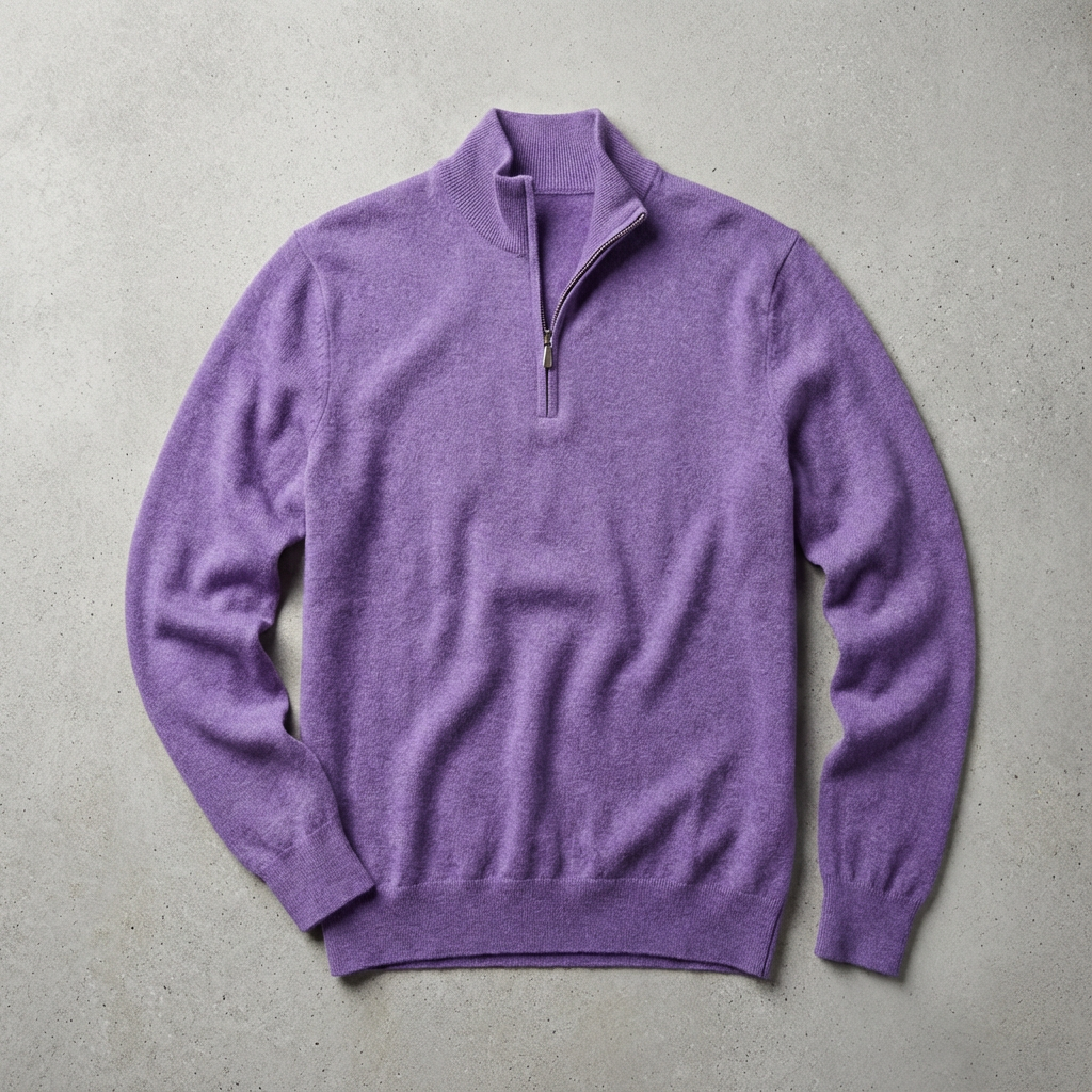 Men's Cashmere Quarter Zip Sweater - Soft Knit Pullover