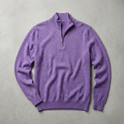 Men's Cashmere Quarter Zip Sweater - Soft Knit Pullover