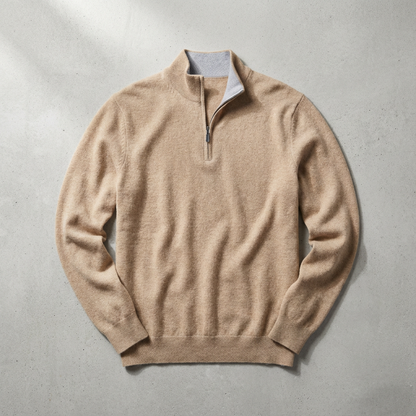 Men's Cashmere Quarter Zip Sweater - Soft Knit Pullover
