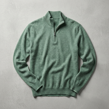 Men's Cashmere Quarter Zip Sweater - Soft Knit Pullover