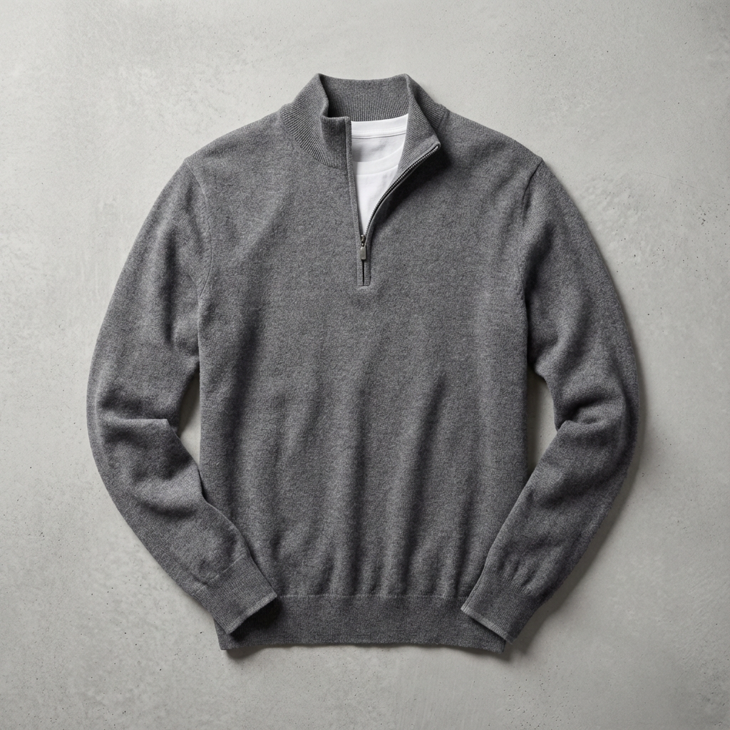 Men's Cashmere Quarter Zip Sweater - Soft Knit Pullover