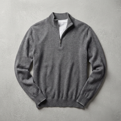 Men's Cashmere Quarter Zip Sweater - Soft Knit Pullover