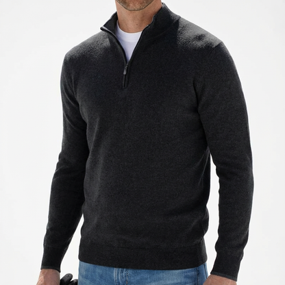 Men's Cashmere Quarter Zip Sweater - Soft Knit Pullover