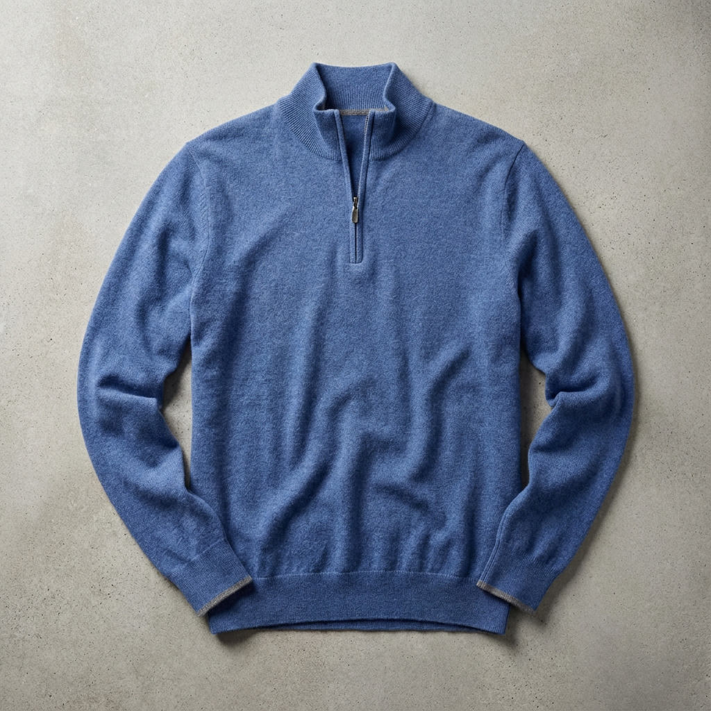 Men's Cashmere Quarter Zip Sweater - Soft Knit Pullover