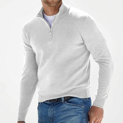 Men's Cashmere Quarter Zip Sweater - Soft Knit Pullover