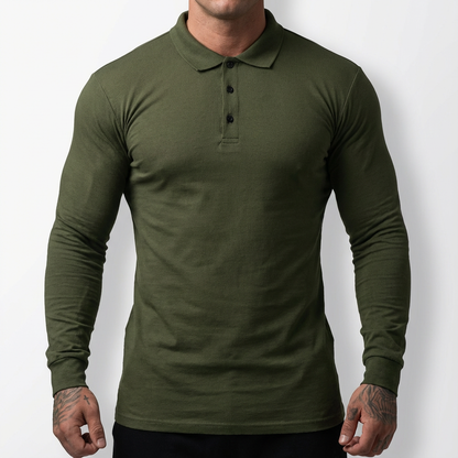 Men's Cotton Stretch Polo Shirt - Short Sleeve Casual Top
