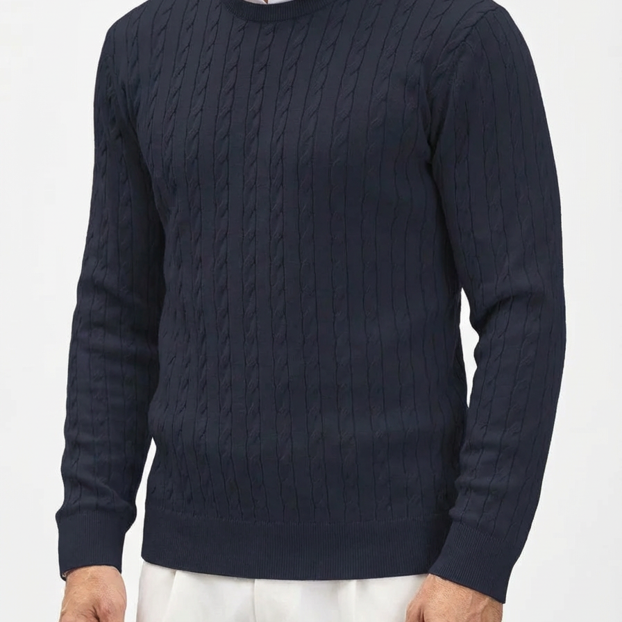 Men's Cable Knit Sweater - Classic Knit Pullover