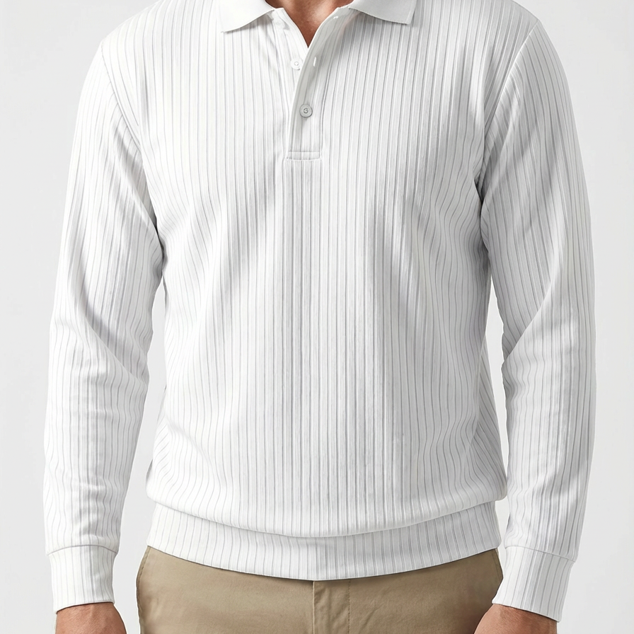Men's Knit Polo Shirt - Short Sleeve Casual Sweater Top