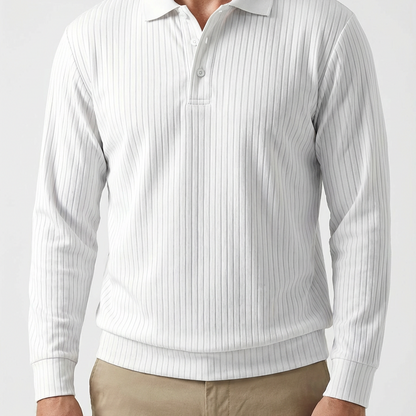 Men's Knit Polo Shirt - Short Sleeve Casual Sweater Top