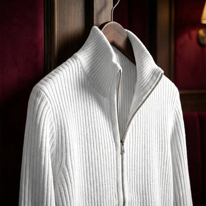 Men's Cotton Knit Jacket - Casual Lightweight Outerwear
