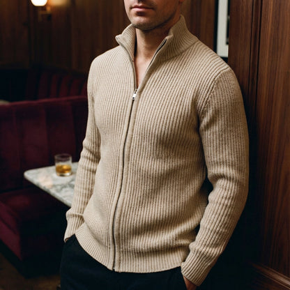 Men's Cotton Knit Jacket - Casual Lightweight Outerwear