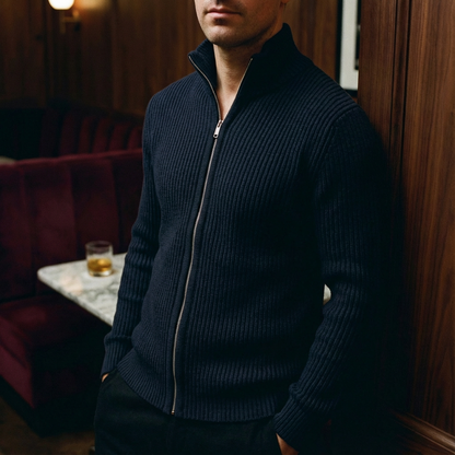 Men's Cotton Knit Jacket - Casual Lightweight Outerwear
