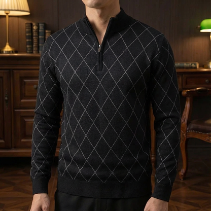 Men's Wool Quarter Zip Sweater – Warm Casual Pullover