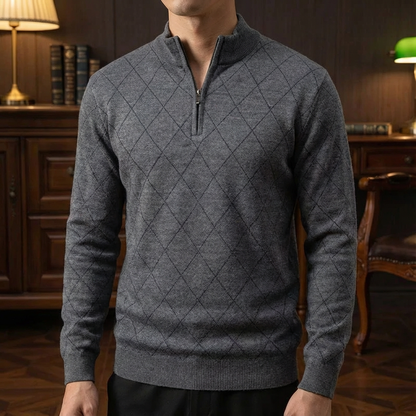 Men's Wool Quarter Zip Sweater – Warm Casual Pullover