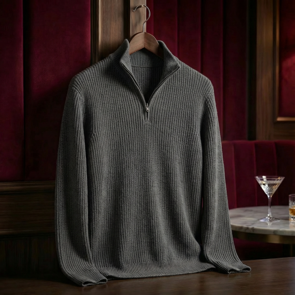 Men's Cotton Knit Sweater - Casual Everyday Pullover