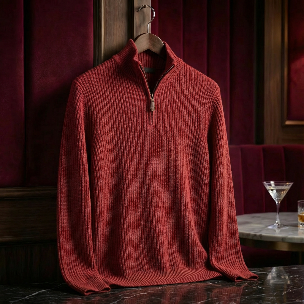 Men's Cotton Knit Sweater - Casual Everyday Pullover