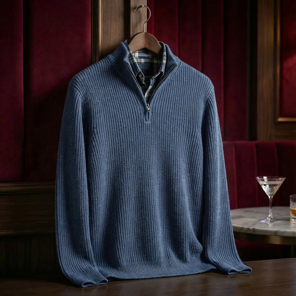 Men's Cotton Knit Sweater - Casual Everyday Pullover