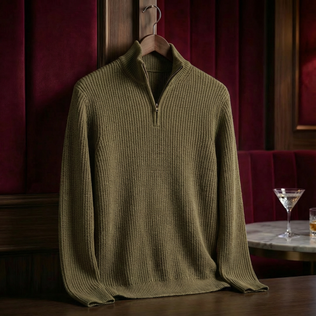 Men's Cotton Knit Sweater - Casual Everyday Pullover