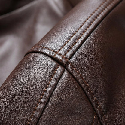 Men's Leather Jacket - Classic Casual Outerwear