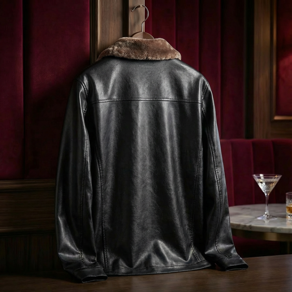 Men's Leather Jacket - Classic Casual Outerwear