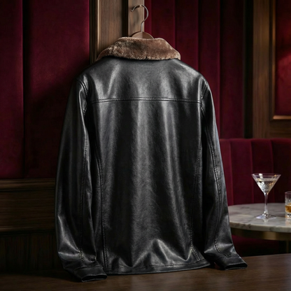 Men's Leather Jacket - Classic Casual Outerwear