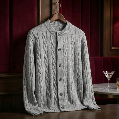 Men's Cable Knit Cardigan - Button Front Sweater