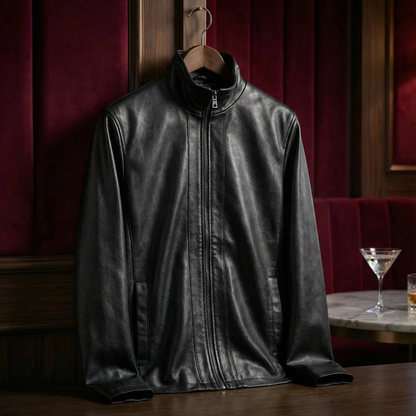 Men's Leather Jacket - Classic Casual Outerwear