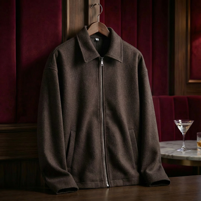 Men's Wool Moto Jacket - Classic Casual Outerwear