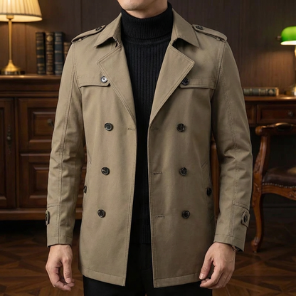 Men's Cotton Overcoat - Classic Casual Long Coat