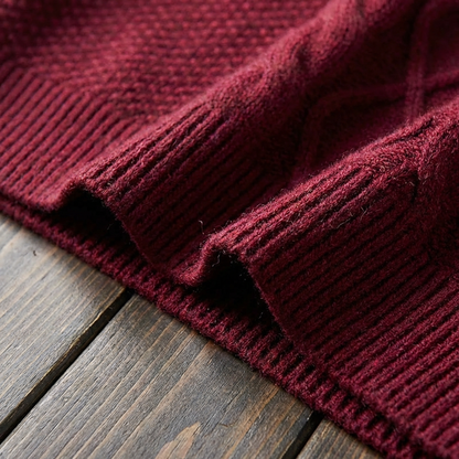 Men's Merino Wool Quarter Zip Sweater - Warm Knit Pullover