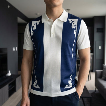 Men's Knit Polo Shirt - Lightweight Short Sleeve Casual Top