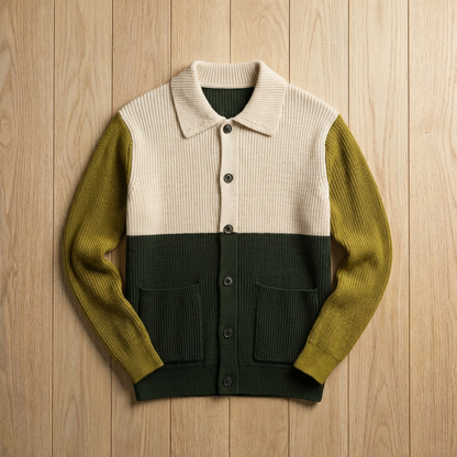Men's Merino Wool Cardigan – Button Front Knit Sweater