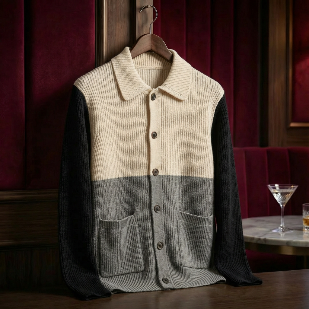 Men's Merino Wool Cardigan - Knit Button Front Sweater