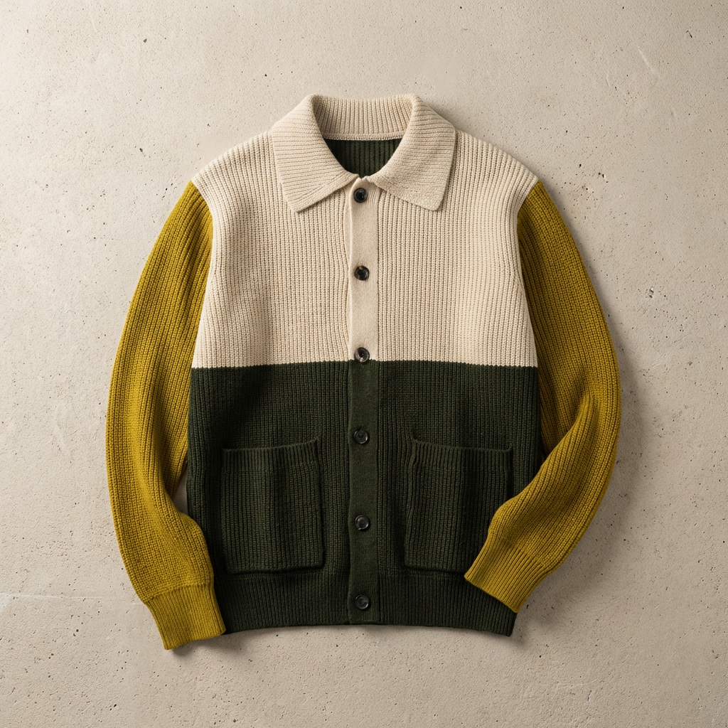 Men's Merino Wool Cardigan - Knit Button Front Sweater
